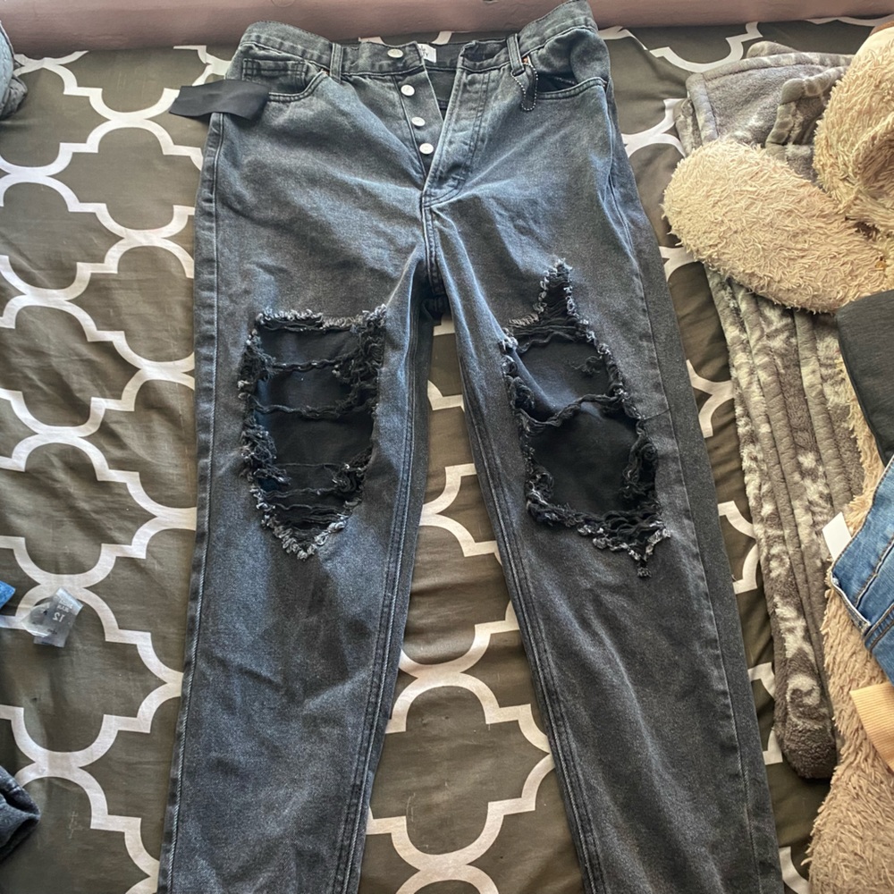 Simple Society Black Ripped Jeans